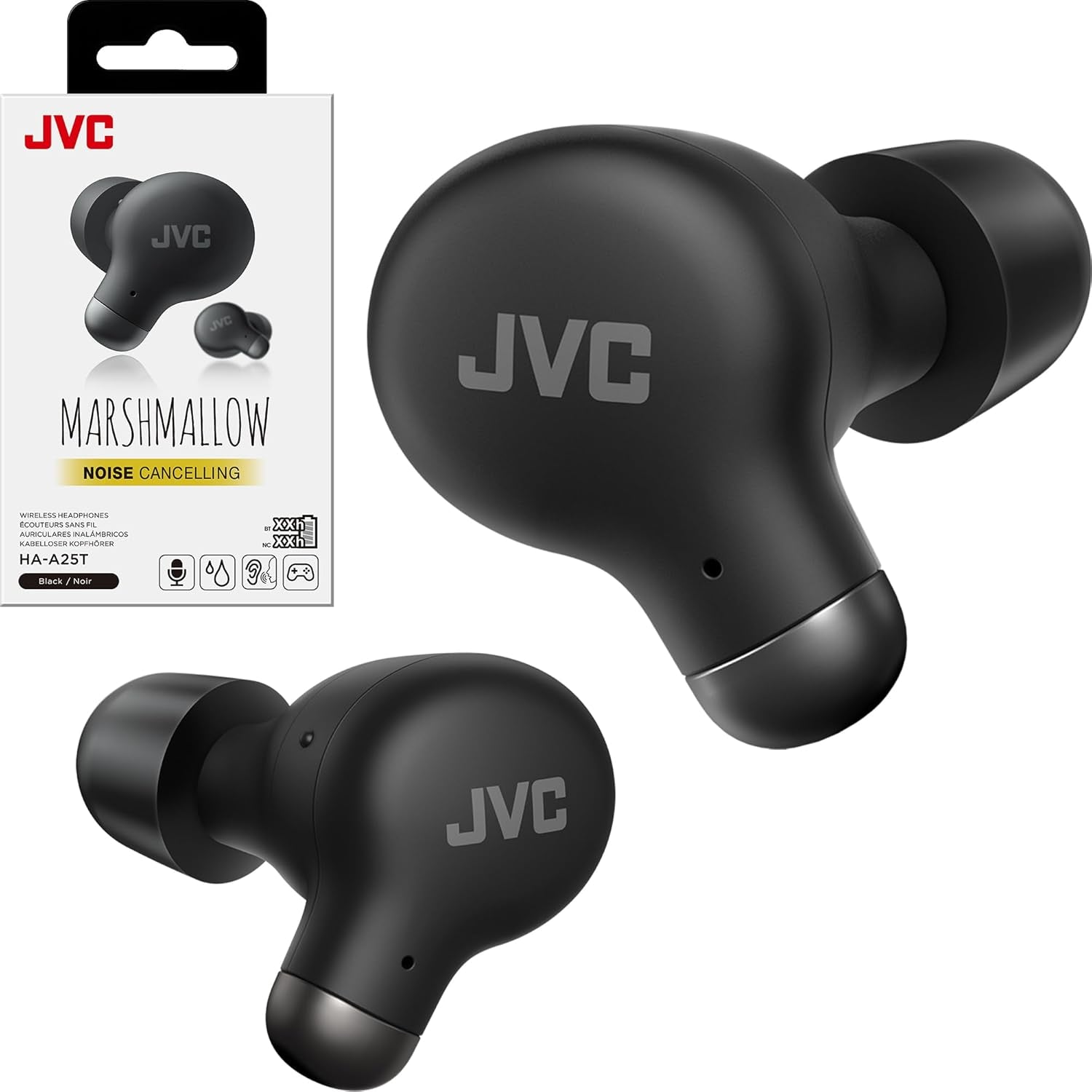Active Noise Cancelling True Wireless Earbuds - Bluetooth 5.3 with ANC - Comfortable Fit with S/M/L Silicon & Memory Foam Earpieces - IPX4 Water Resistant - 28 Hrs Playback - Compact Charging Case