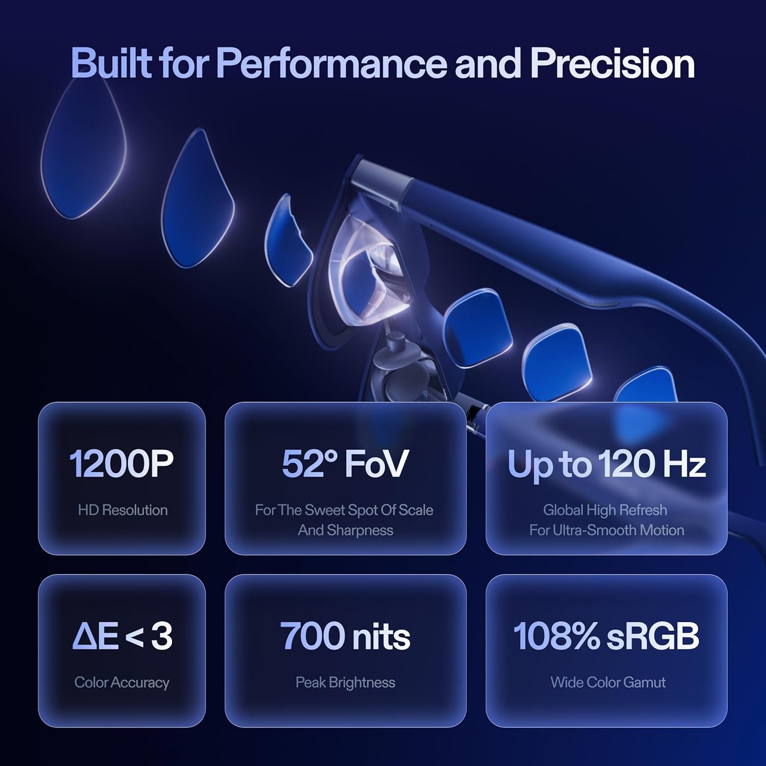 1S AR Glasses, 500" Virtual Screen Smart Glasses with 52° FOV, Native 3Dof, 3D Mode, Powered by X1 Chip, Supports All USB-C DP Devices Including Iphone 17/16/15, Supports Switch 2 with  Neo