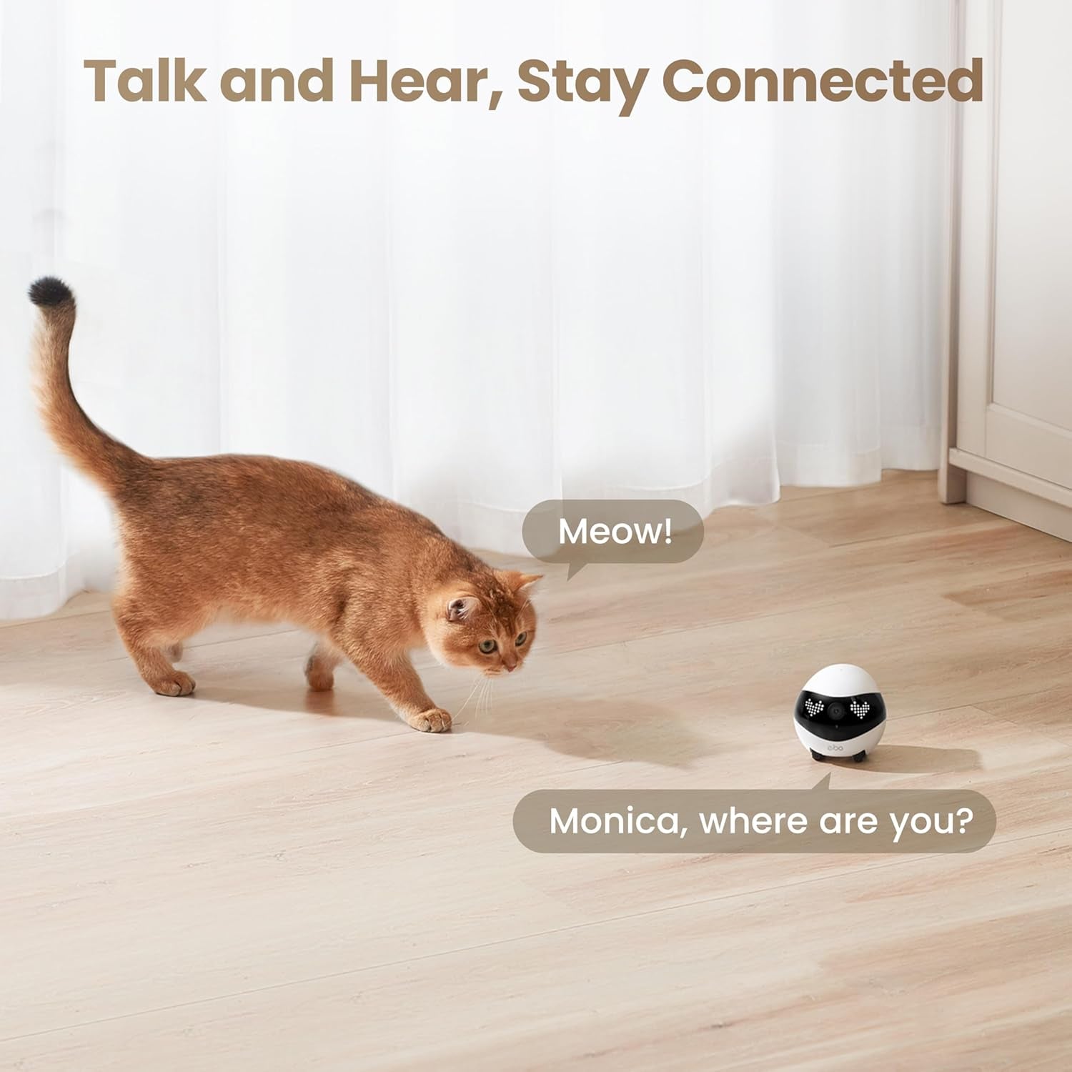 Air 2 Familybot Indoor Security Camera Robot: 2K Pet Camera, Movable Home Robot, Custom Facial Expression, Auto-Recharge, Battery-Operated, 2-Way Talk, Night Vision(Jay Blue)