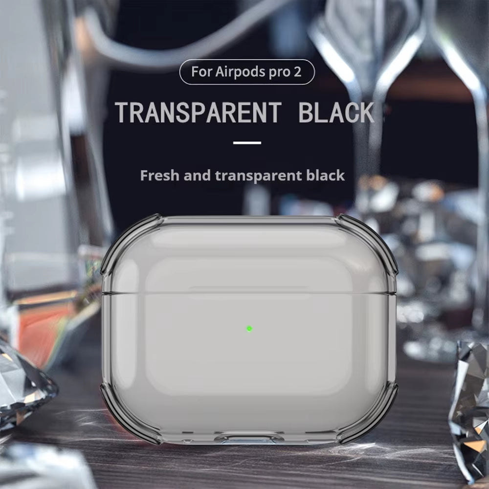 Carcasa Transparente Antigolpes para AirPods con Correa, Compatible con AirPods Pro 1, AirPods Pro 2, AirPods Pro 3 y AirPods 4 