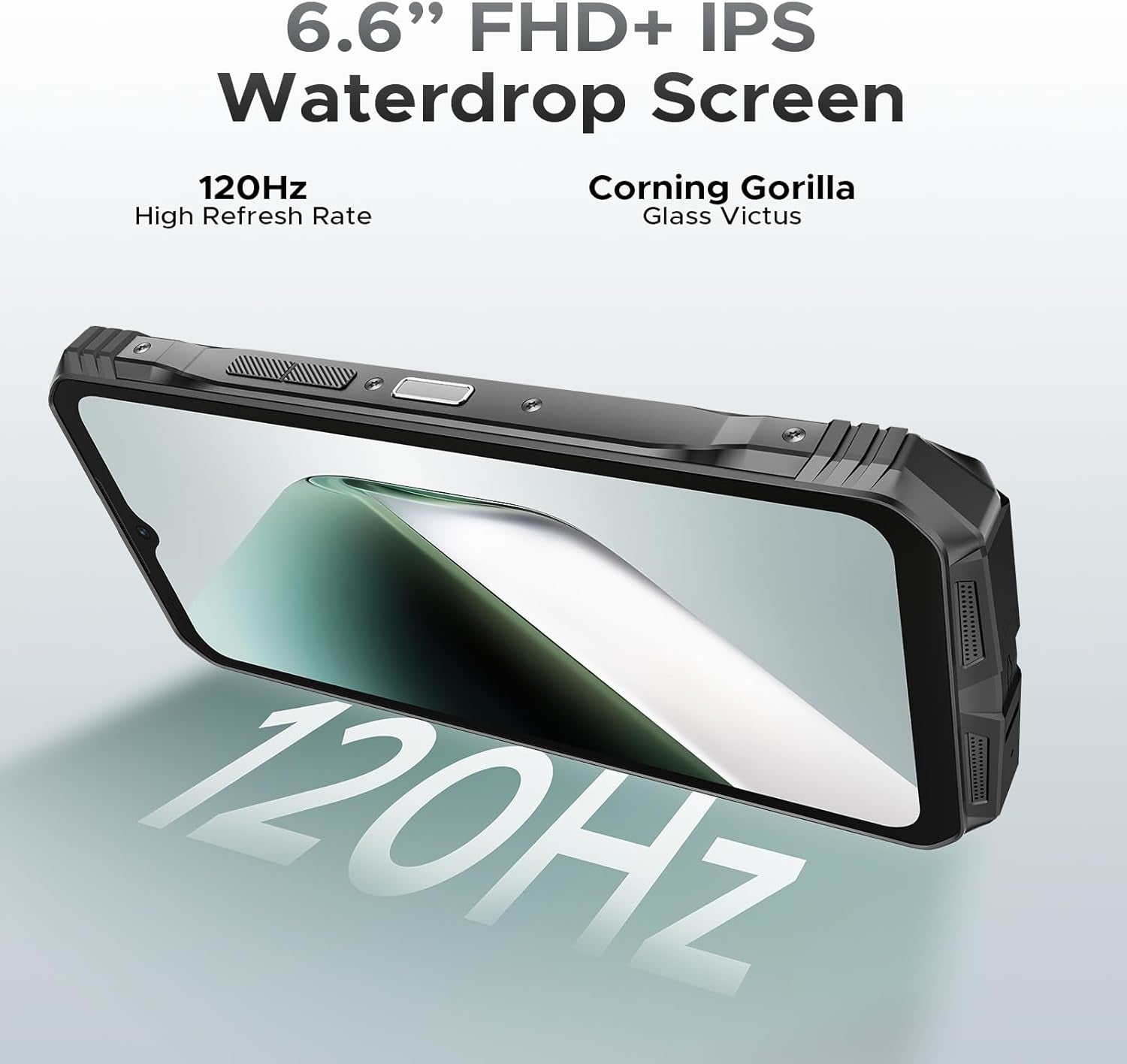 S Cyber Pro Rugged Phone, 10800Mah Android 14 Rugged Smartphone, 32GB+512GB, Helio G100 Octa Core Gaming Phones, 6.6" FHD+ 120Hz IPS Waterdrop Screen, 4G Dual SIM Mobile Phone, Green