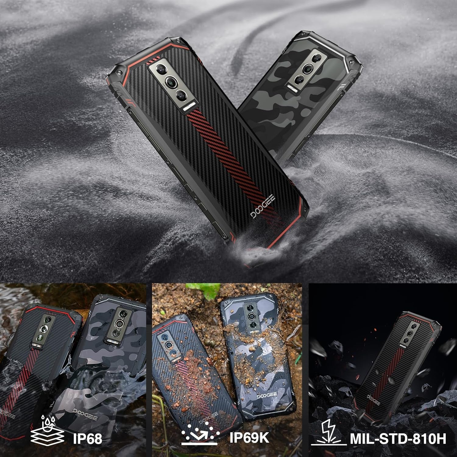 Blade 10 Rugged Smartphone, 10.7Mm Thin Rugged Phone, Android 14, 6.56" HD+ 90Hz IPS Screen, Octa-Core,9Gb+128Gb/2Tf, 5150Mah Battery,16Mp Camera, Ip68/Ip69K/Dual 4G Sim/Face Id/Gps/Otg(Black)