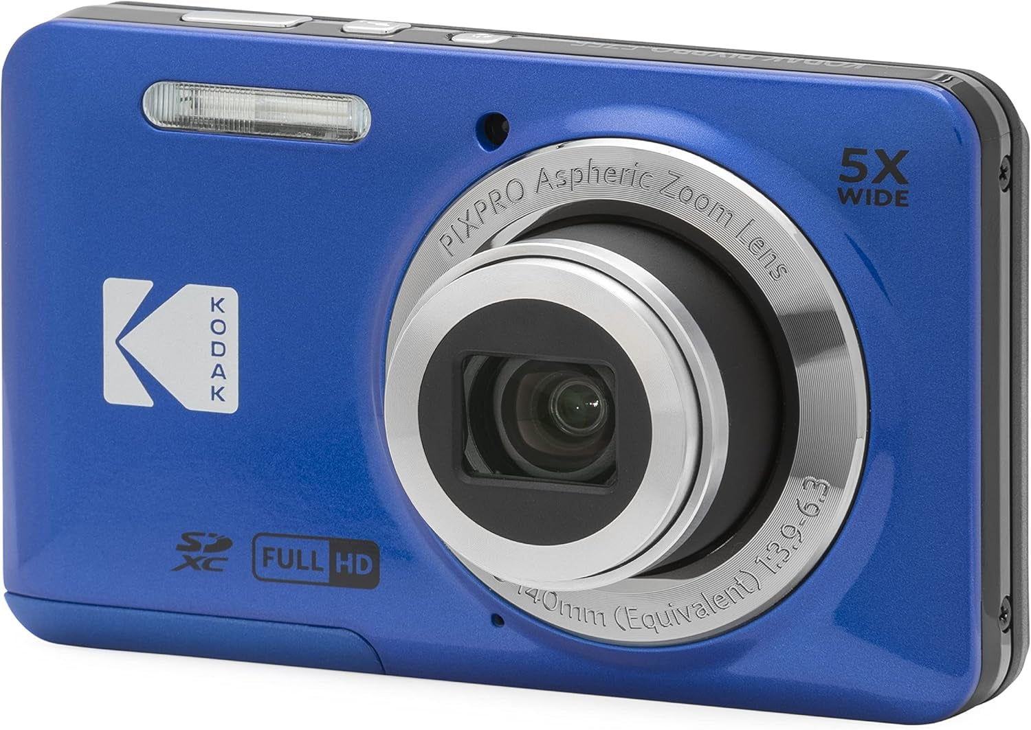 PIXPRO FZ55-RD 16MP Digital Camera 5X Optical Zoom 28Mm Wide Angle 1080P Full HD Video 2.7" LCD Vlogging Camera (Red) Packaging May Vary