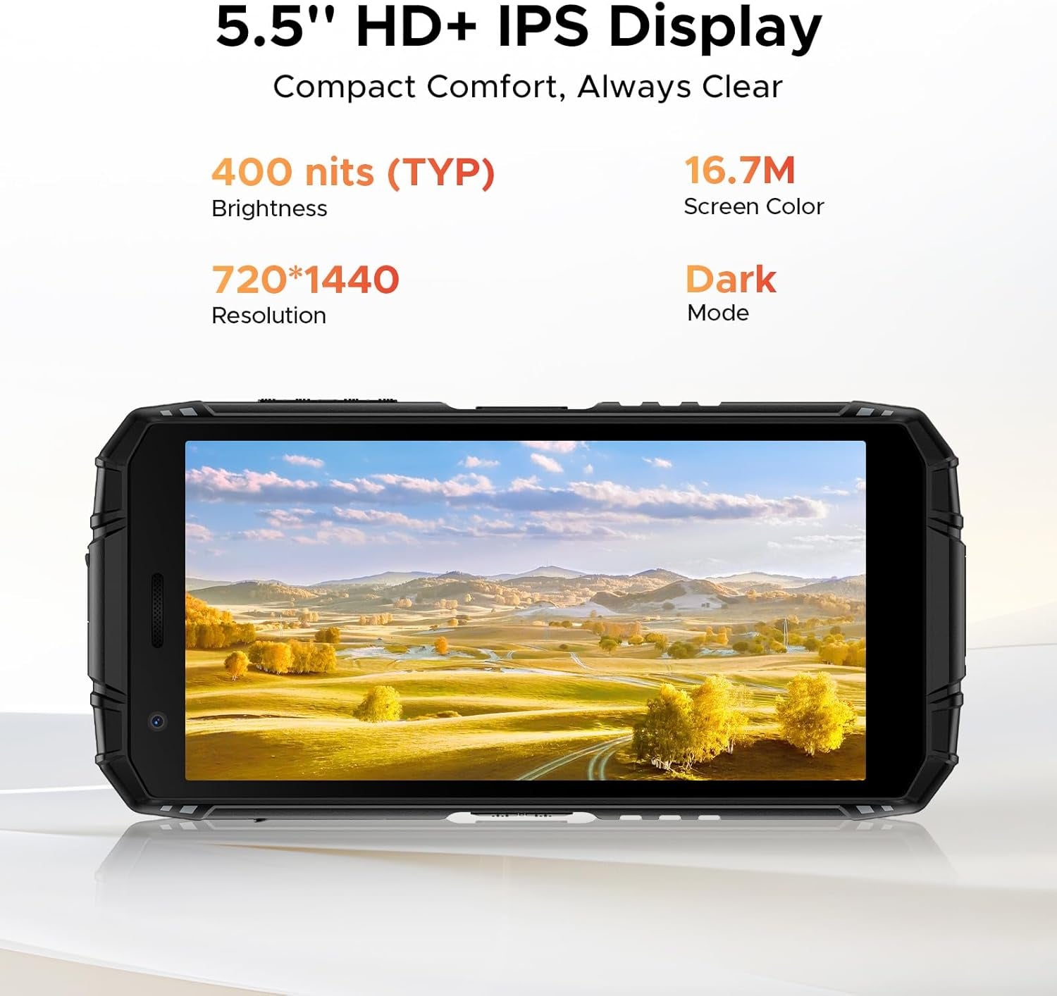 Fire 3 Max Rugged Phone Unlocked, 32GB+256GB/2TB Android 15 Rugged Smartphone, 8350Mah Battery Rugged Cell Phone with 5.5" HD Display, 48MP+20MP Night Vision, 2 Camping Lights, IP68/IP69K/GPS