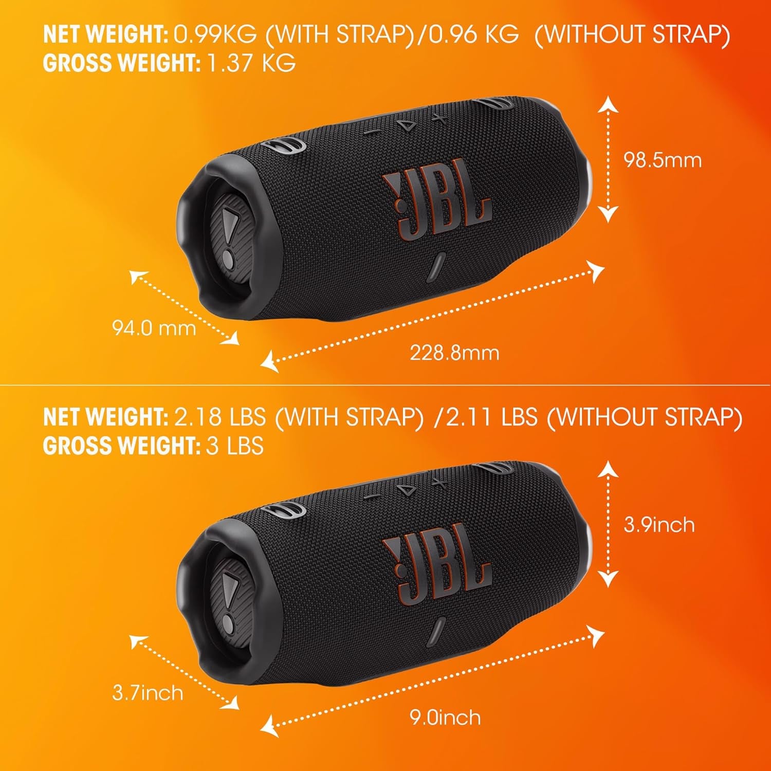 Charge 6 - Portable Waterproof & Drop-Proof Bluetooth Speaker, Bold  Pro Sound with AI Sound Boost, 28Hrs of Playtime, Built-In Powerbank & Comes with a Sturdy/Removable Carrying Strap (Black)