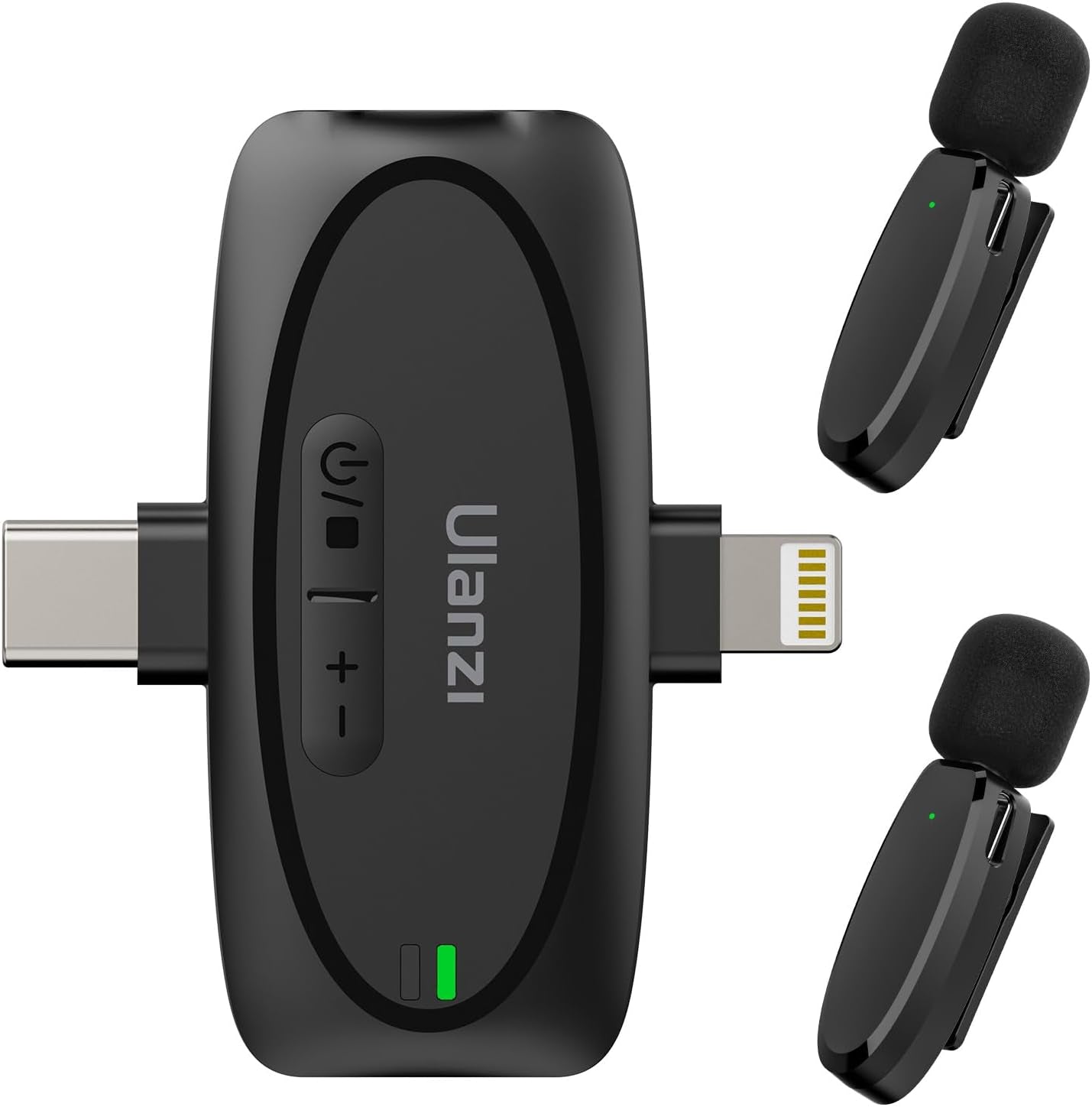 J12 Wireless Lavalier Microphone for Iphone Ipad, 2-In-1 Plug-Play Mic with Charging Case for Phone Video Recording, 65Ft Transmission Range