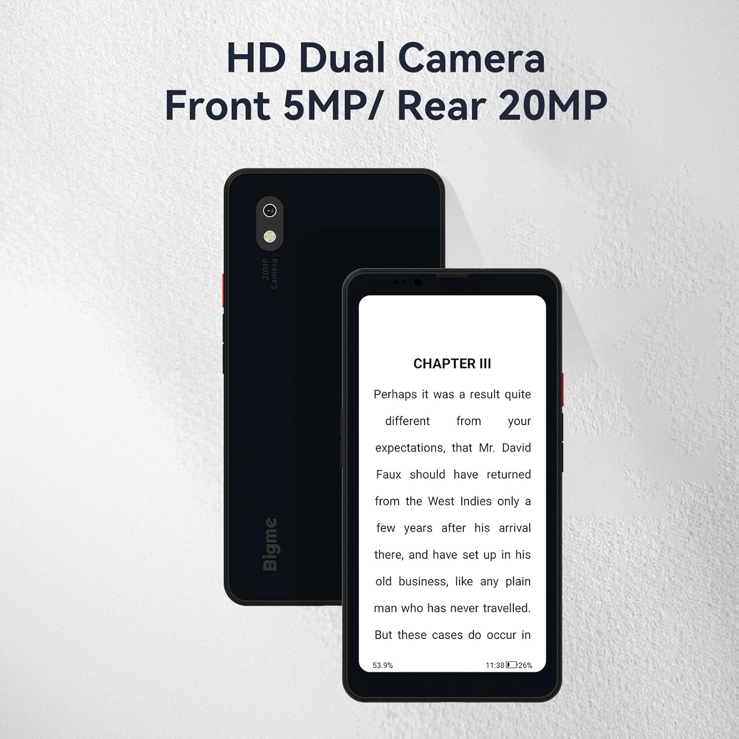 Hibreak Pro 6.13" Epaper Cell Phone 8+256 GB Android 14 OS Smart Phone,5G Dual SIM, GPS, Black