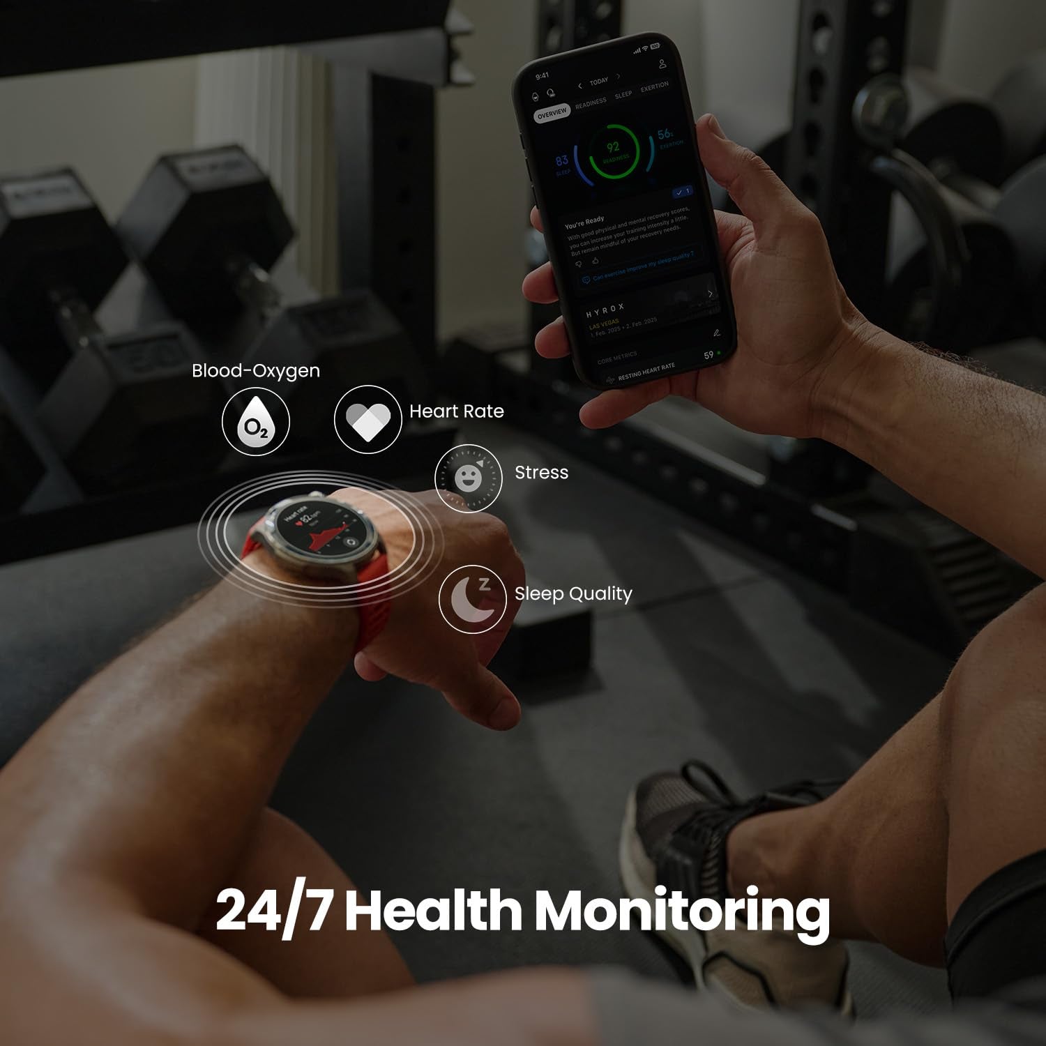 Balance 2 Smart Watch 47Mm AMOLED Sapphire Glass Display, Offline Maps, Dual Band GPS, 21 Days Battery, 170+ Sport Modes, Hyrox & Golf Mode, Heart Rate & Sleep Tracker for Android & Iphone